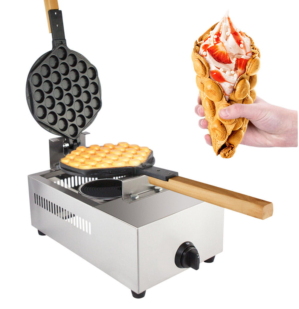 Máquina de fabricante de waffle de bolha A-FY6G | Fabricante de waffles de ovo do tipo gás | Máquina de waffle de bolha rotada profissional