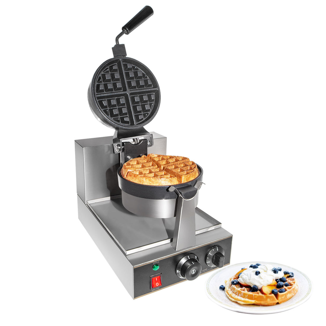 GR-HWB1A Belge Waffle Maker épais | Waffle Flip Iron à flip | Acier inoxydable | Mécanisme rotatif