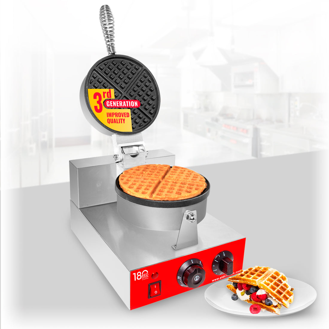 AR-HWB1 Belge Waffle Maker épais | Wafflette Iron avec couverture antiadhésive