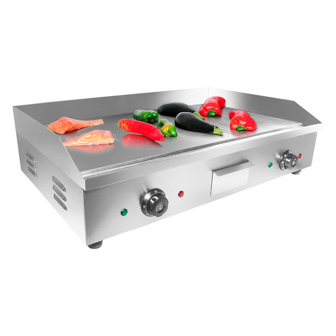 Large (half ribbed) / 220V, flat griddle 